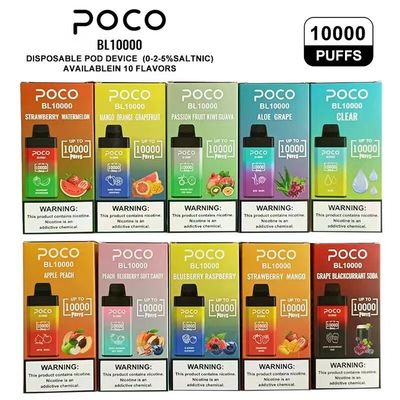Η μεγάλη ριπή POCO BL10000 γέμισε εκ των προτέρων μίας χρήσης Vape 20ml 5% Nic 650mAh Rechargable