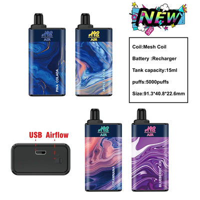 15ml 5000puffs πλέγματος μίας χρήσης λοβός 950mah πάγου βακκινίων Vape ριπών σπειρών Ε Cig μεγάλος