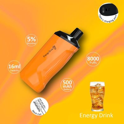 5% 50mg Δυνατότητα νικοτίνης ΗΠΑ Βάιπ με χιλιάδες φουσκάλες και πλαστικά υλικά