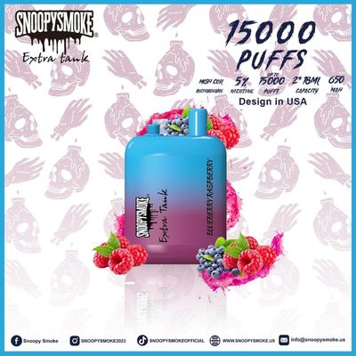 Διπλή δεξαμενή 15000 puffs ΗΠΑ Vape με 1.2ohm Αντίσταση Double18mL Προγεμισμένο E υγρό