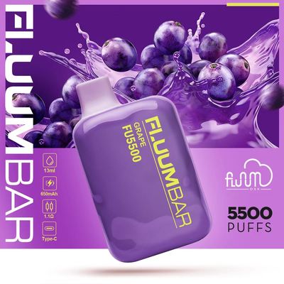 12ml Pre Filled Fluum Bar 5500 Juice Flavors Vape μιας χρήσης 650mAh