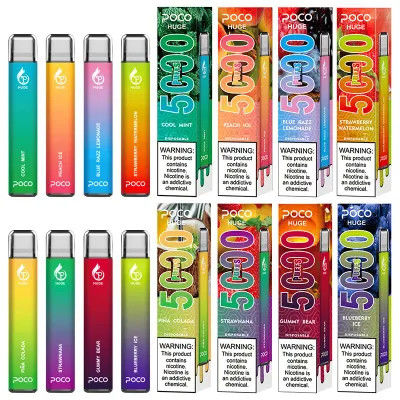 ΠΟΚΟ Huge 5000 Puff Disposable Vape E τσιγάρο 2% / 5% Νικ αλάτι επαναφόρτιση 950mah