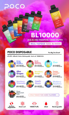 POCO BL10000 επαναφορτιζόμενο βιαζόν 20ml 5% Nic 650mAh Mesh Coil Φρούτα