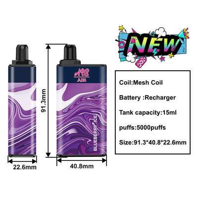 AIS Air 5000 Rechargeable Vape Stol Salt Nicotine Stand μιας χρήσης 75g