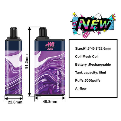 AIR 5000 γεμισμένη μανδρών Vape ριπών επανακαταλογηστέες προ συσκευές 950mAh AIS λοβών