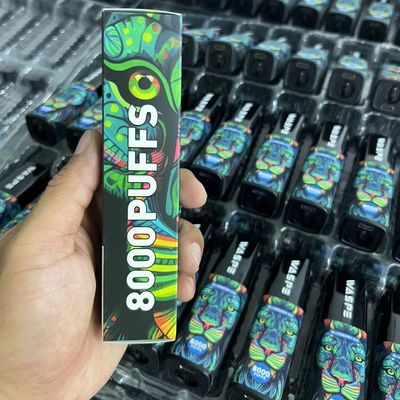 Waspe 8000 Puffs Bar Pod μιας χρήσης στυλό 650 mAh Επαναφορτιζόμενη Type-C