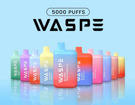 Waspe 5000 PUFFS επαναφορτιζόμενο απορριπτόμενο ατμόσφαιρο 13 ml προγεμισμένο χυμό