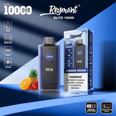 Ελίτ 10000 Puffs επαναφορτιζόμενη συσκευή απορρίψεως 1.2ohm Αντίσταση Mesh Coil 8 γεύση φρούτων