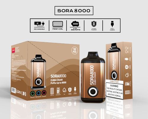 Sora000 Puffs Ενημερωτικό ηλεκτρονικό τσιγάρο 1.1ohm 14ml Προγεμισμένος χυμός