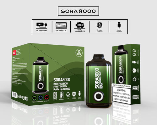 Sora 8000 Puff επαναφορτιζόμενο E τσιγάρο Mix φρούτα Φαλβορίκια Ξαναχρησιμοποιήσιμη πένα