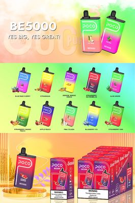 Ρυθμίσιμα POCO BE5000 Puffs Ξαναχρησιμοποιήσιμα Vape Pod με RGB φως