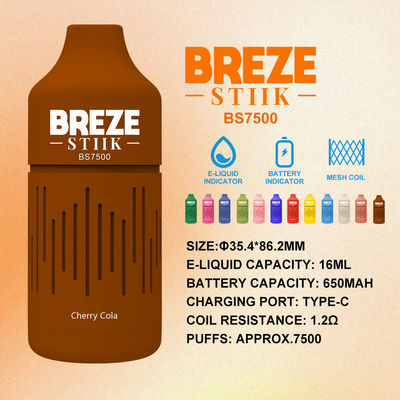 BREZE STIIK Προγεμισμένο βιαζόν για μία φορά με χωρητικότητα μπαταρίας 650mAh και στρογγυλή βύθιση