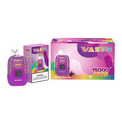 Waspe 15000Puffs με θύρα φόρτισης τύπου C και υλικό SUS304