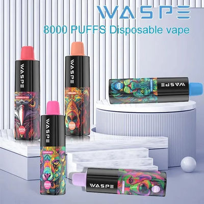 10 γεύσεις 8000Puffs Ξαναχρησιμοποιήσιμο πένα με ρυθμιζόμενη ροή αέρα και καλώδιο φόρτισης τύπου C
