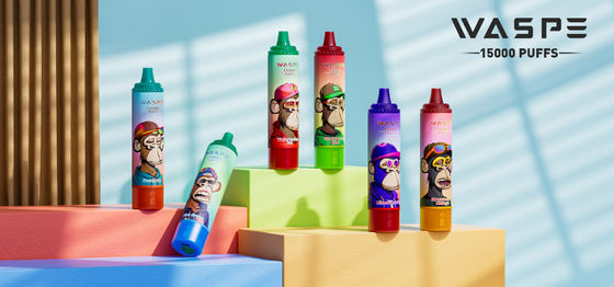 Τύπος C Πύλη φόρτισης 15000 Puffs Vape με Rgb Light 2% Nic 22ml χωρητικότητα χυμού