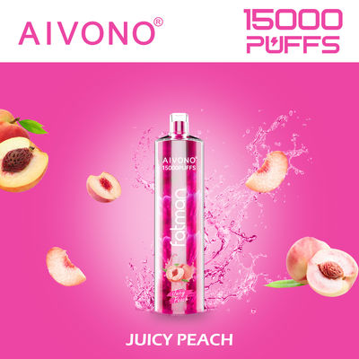 600mAh Προγεμισμένο Vape με 15000 φουσκάλες και 0,6ohm Coil No Nicotine Round Drip Tip