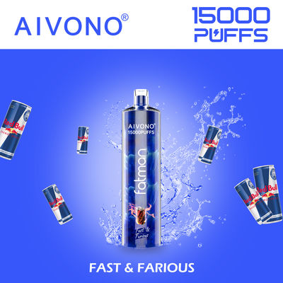 600mAh Προγεμισμένο Vape με 15000 φουσκάλες και 0,6ohm Coil No Nicotine Round Drip Tip