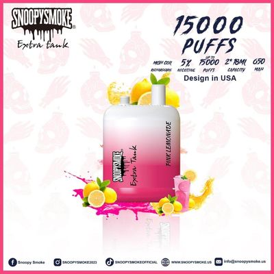 Διπλή δεξαμενή 15000 puffs ΗΠΑ Vape με 1.2ohm Αντίσταση Double18mL Προγεμισμένο E υγρό