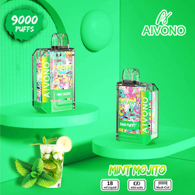 Στρογγυλή σταγόνα Πλήρωμα για μια φορά 1.2ohm Coil 19ml υγρό τύπου C επαναφορτιζόμενο