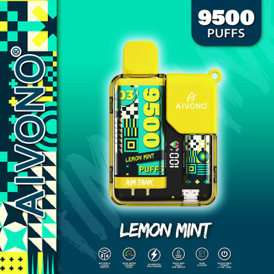 650mAh Ρυθμίσιμη ισχύς Αποχρησιμοποιήσιμη συσκευή πένας 9500 φουσκάλες 3% Nic