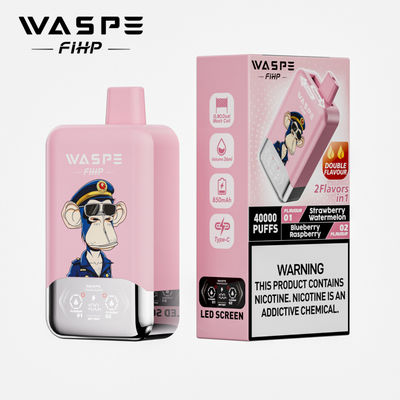 40000 φουσκάλες διπλής γεύσης WASPE FiHP 40K 36mL Προγεμισμένο απορριπτόμενο vape